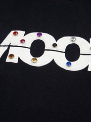 Street Retro MOOD Patch Embroidered Rivet T-shirt - 2440