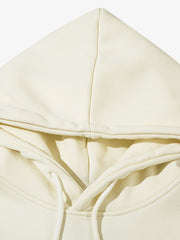 Thesupermade Star Patch Embroidered Hooded Fleece Sweatshirt