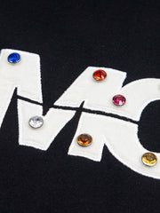 Street Retro MOOD Patch Embroidered Rivet T-shirt - 2440