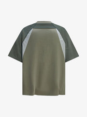 Quick-Dry Contrast Color Quarter Zip Up T-shirt